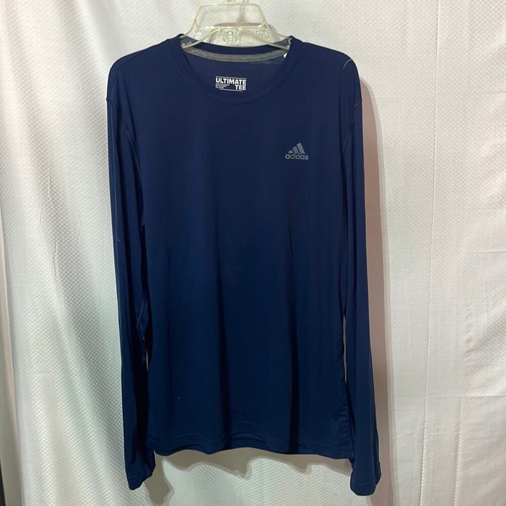 Adidas XL navy blue long sleeve ultimate tee euc worn once polyester cotton